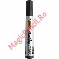 Marker Permanent BIC 2000, varf rotund, 1.7 mm, Negru