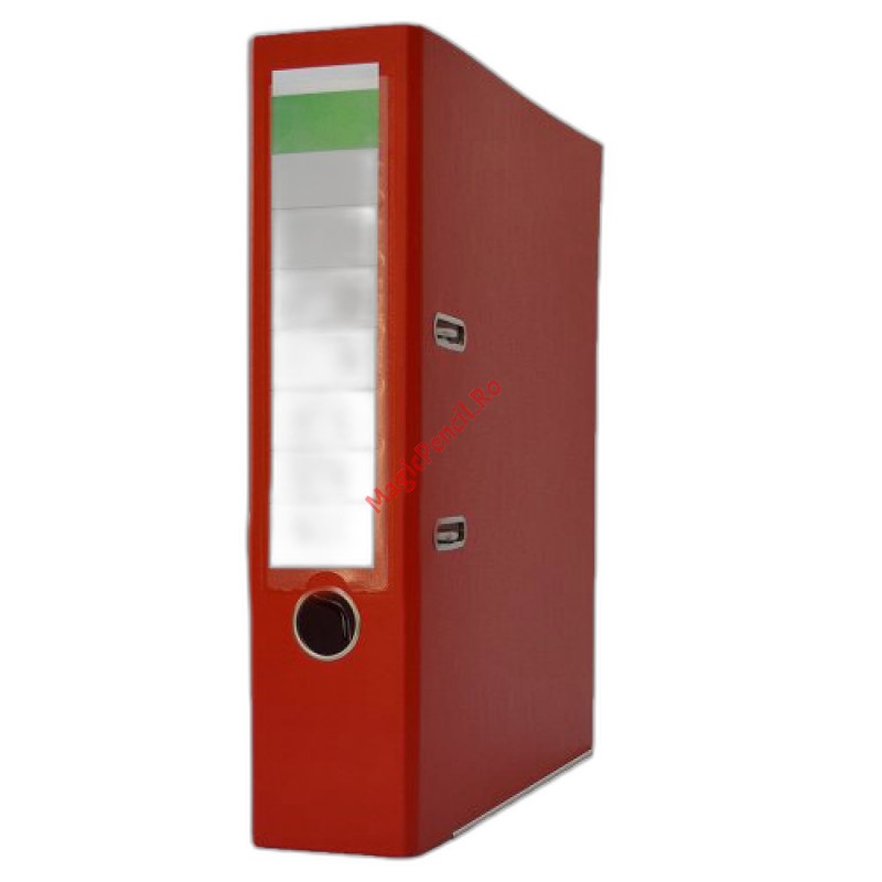 Biblioraft plastifiat, 75 mm, A4, 450 coli, rosu