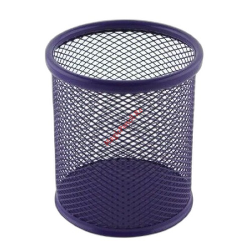 Suport instrumente de scris, rotund, plasa metalica, mov