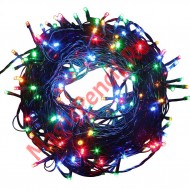 Instalatie Brad, Craciun, 100 LED-uri, 9M Multicolor, 8 jocuri lumini, fir negru