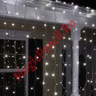 Instalatie Ploaie, Craciun, 400 LED-uri, 9/1M, Alb rece, 8 viteze, fir transparent
