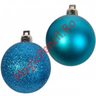 Set 10 globuri, 7 cm diametru, albastru