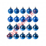 Set 10 globuri, 7 cm diametru, albastru