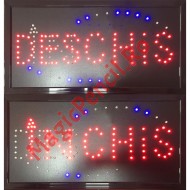 Reclama LED, Inchis/Deschis, rosu, albastru