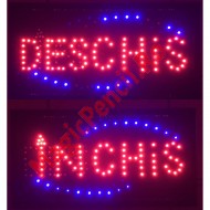 Reclama LED, Inchis/Deschis, rosu, albastru