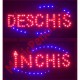 Reclama LED, Inchis/Deschis, rosu, albastru