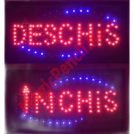 Reclama LED, Inchis/Deschis, rosu, albastru