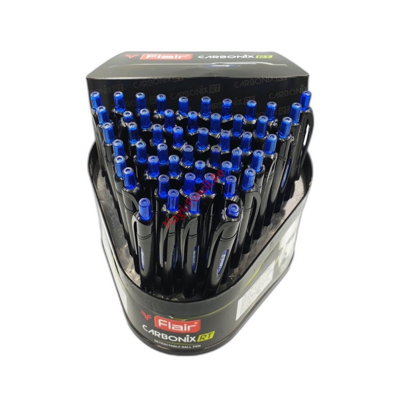 Pix cu mecanism, 0.7mm, albastru, Flair Carbonix RT