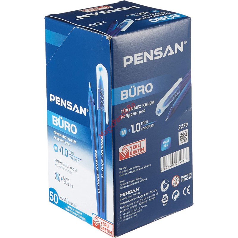 Pix Pensan Buro, mina albastra, 0.7mm, plastic, capac