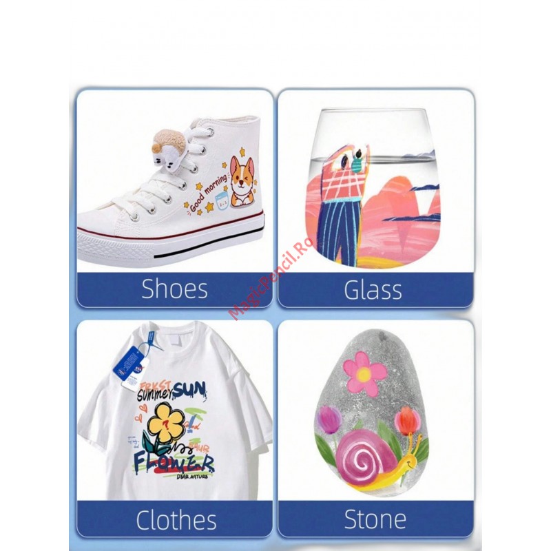 Set 12 markere acrilice, vopsea, alcool, tip Posca