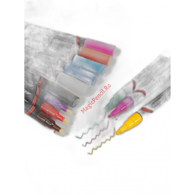 Set 12 markere acrilice, vopsea, alcool, tip Posca