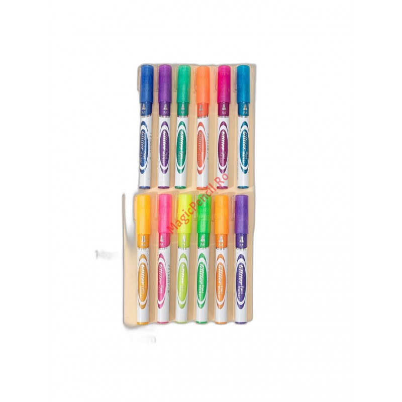 Set 12 markere acrilice, vopsea, alcool, Glitter, tip Posca