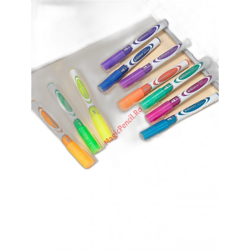 Set 12 markere acrilice, vopsea, alcool, Glitter, tip Posca