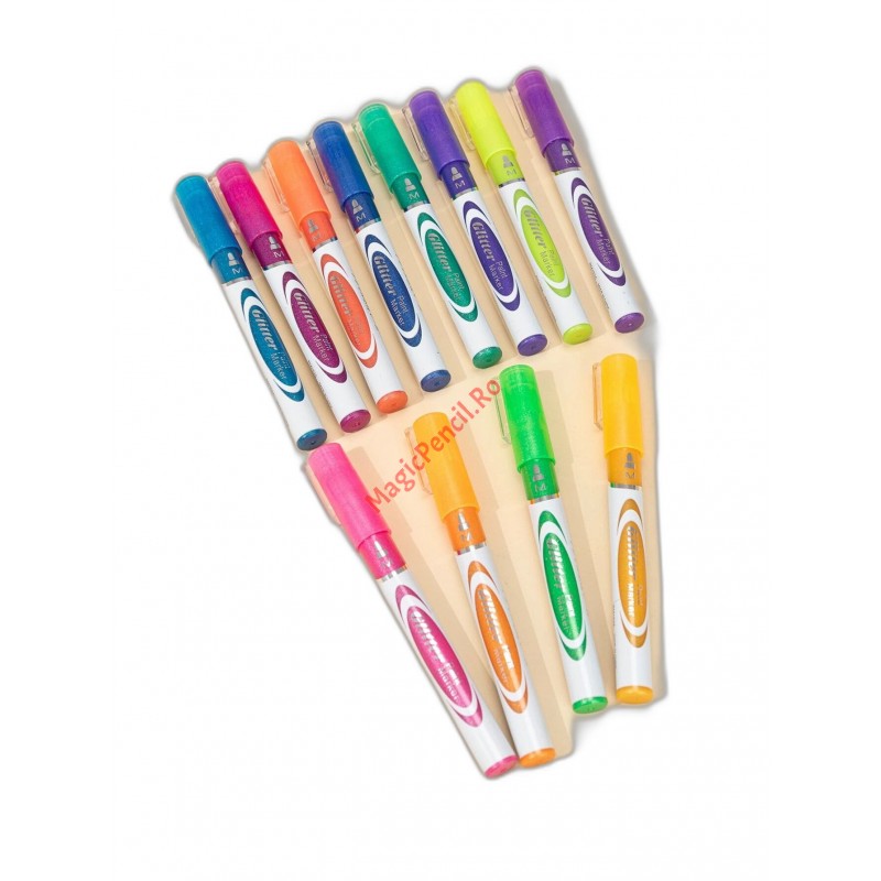 Set 12 markere acrilice, vopsea, alcool, Glitter, tip Posca
