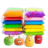 Set Plastilina inteligenta, Modelling Clay, 12 pungi, multicolora, cu accesorii