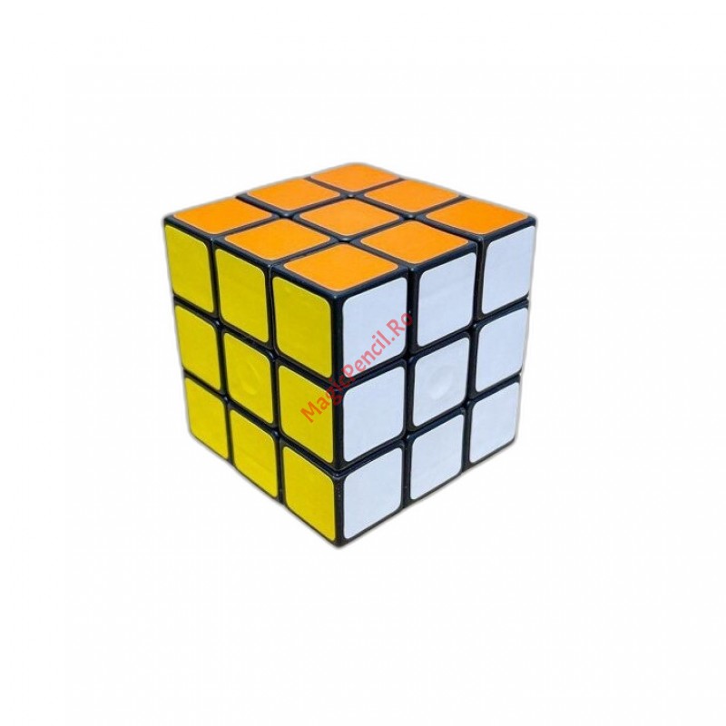 Cub Rubik, 3 x 3 x 3, multicolor, margini negre