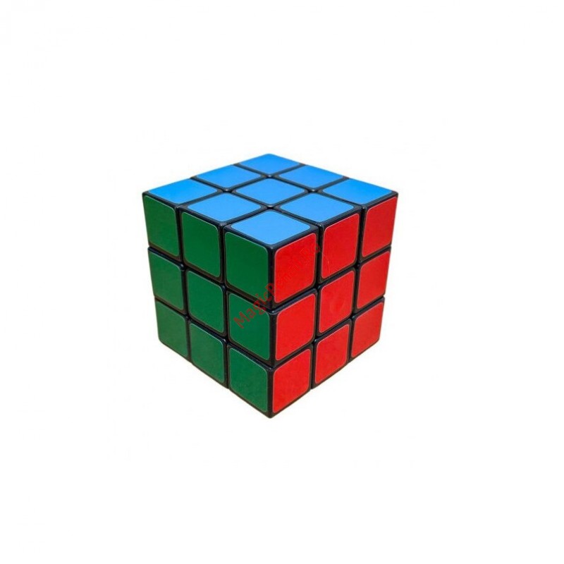 Cub Rubik, 3 x 3 x 3, multicolor, margini negre