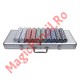 Set Poker cu 500 de jetoane,  2 pachete de carti, cutie si 5 zaruri rosii, cutie aluminiu