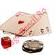 Set Poker cu 500 de jetoane,  2 pachete de carti, cutie si 5 zaruri rosii, cutie aluminiu