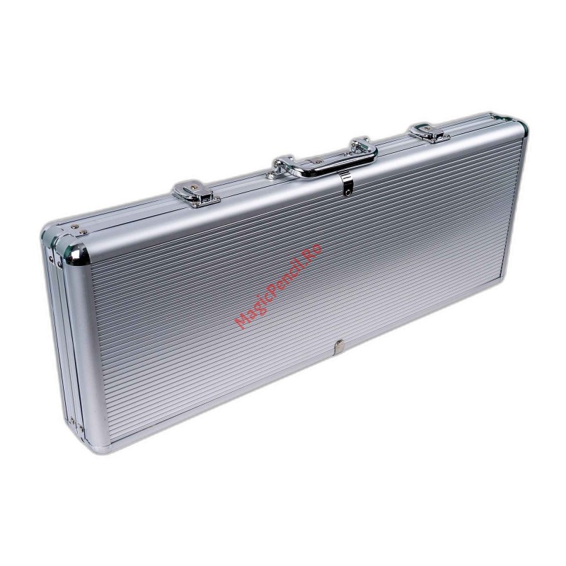 Set Poker cu 500 de jetoane,  2 pachete de carti, cutie si 5 zaruri rosii, cutie aluminiu