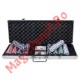 Set Poker cu 500 de jetoane,  2 pachete de carti, cutie si 5 zaruri rosii, cutie aluminiu