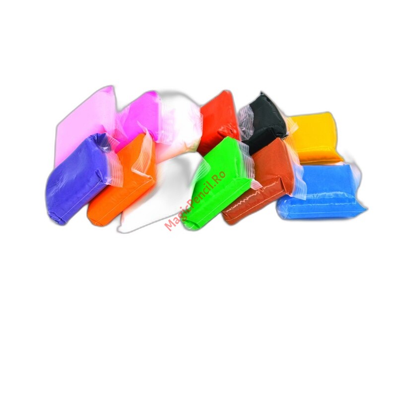 Set Plastilina Inteligenta, 12 Pungi, cu Accesorii de Modelare, Multicolor