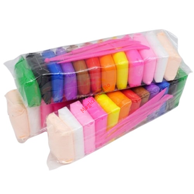 Set Plastilina Inteligenta, 12 Pungi, cu Accesorii de Modelare, Multicolor