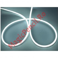 Furtun LED, neon, 5M, alb rece, sursa alimentare