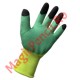 Manusi de lucru groase din spuma latex galben-verde-negru marime universala, 12 buc / set
