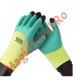Manusi de lucru groase din spuma latex galben-verde-negru marime universala, 12 buc / set