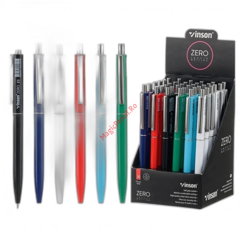 Pix Vinson Zero, plastic, gel, 0.7mm, albastru