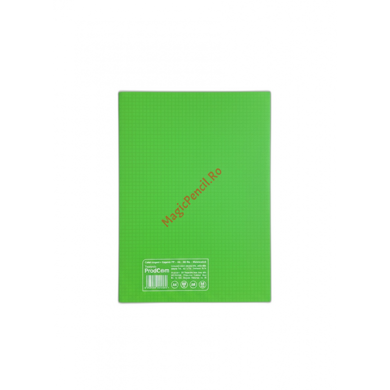 Caiet A4, 80 file, PP, dictando, verde