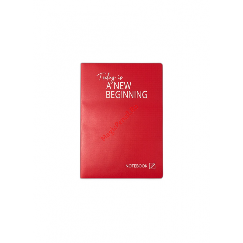 Caiet A4, 80 file, PP, dictando, rosu