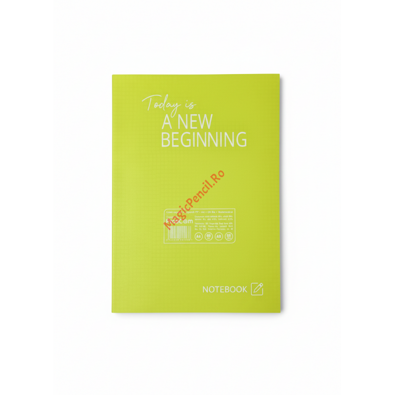 Caiet A4, 80 file, PP, matematica, galben