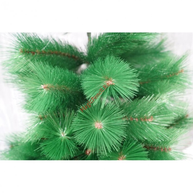 Brad artificial de Craciun tip pin, clasic, pentru interior/exterior, inaltime 150 cm, verde, suport metalic inclus